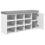 Banco zapatero madera de ingeniería blanco 102x32x50 cm en Bancos para recibidores y almacenamiento | Comprar online en Foru.es