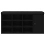 Banco zapatero madera de ingeniería negro 102x32x50 cm en Bancos para recibidores y almacenamiento | Comprar online en Foru.es