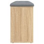 Banco zapatero madera de ingeniería roble Sonoma 102x32x50 cm en Bancos para recibidores y almacenamiento | Comprar online en Fo