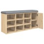 Banco zapatero madera de ingeniería roble Sonoma 102x32x50 cm en Bancos para recibidores y almacenamiento | Comprar online en Fo