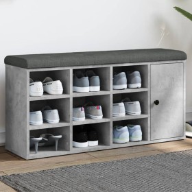 Banco zapatero madera de ingeniería gris hormigón 102x32x50 cm en Bancos para recibidores y almacenamiento | Comprar online en F