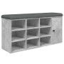 Banco zapatero madera de ingeniería gris hormigón 102x32x50 cm en Bancos para recibidores y almacenamiento | Comprar online en F