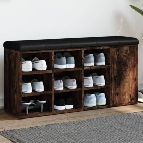 Banco zapatero madera de ingeniería roble ahumado 102x32x50 cm en Bancos para recibidores y almacenamiento | Comprar online en F