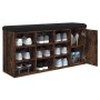 Banco zapatero madera de ingeniería roble ahumado 102x32x50 cm en Bancos para recibidores y almacenamiento | Comprar online en F