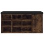 Banco zapatero madera de ingeniería roble ahumado 102x32x50 cm en Bancos para recibidores y almacenamiento | Comprar online en F