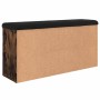 Banco zapatero madera de ingeniería roble ahumado 102x32x50 cm en Bancos para recibidores y almacenamiento | Comprar online en F