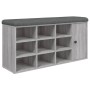 Banco zapatero madera de ingeniería gris Sonoma 102x32x50 cm en Bancos para recibidores y almacenamiento | Comprar online en For