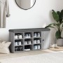 Banco zapatero madera de ingeniería gris Sonoma 102x32x50 cm en Bancos para recibidores y almacenamiento | Comprar online en For