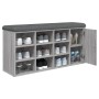 Banco zapatero madera de ingeniería gris Sonoma 102x32x50 cm en Bancos para recibidores y almacenamiento | Comprar online en For