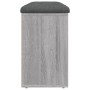 Banco zapatero madera de ingeniería gris Sonoma 102x32x50 cm en Bancos para recibidores y almacenamiento | Comprar online en For