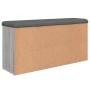 Banco zapatero madera de ingeniería gris Sonoma 102x32x50 cm en Bancos para recibidores y almacenamiento | Comprar online en For