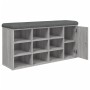 Banco zapatero madera de ingeniería gris Sonoma 102x32x50 cm en Bancos para recibidores y almacenamiento | Comprar online en For