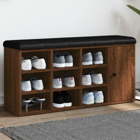 Banco zapatero madera de ingeniería marrón roble 102x32x50 cm en Bancos para recibidores y almacenamiento | Comprar online en Fo