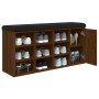 Banco zapatero madera de ingeniería marrón roble 102x32x50 cm en Bancos para recibidores y almacenamiento | Comprar online en Fo
