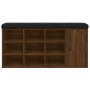 Banco zapatero madera de ingeniería marrón roble 102x32x50 cm en Bancos para recibidores y almacenamiento | Comprar online en Fo