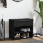 Banco zapatero madera de ingeniería negro 62x32x50 cm en Bancos para recibidores y almacenamiento | Comprar online en Foru.es