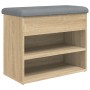 Banco zapatero madera de ingeniería roble Sonoma 62x32x50 cm en Bancos para recibidores y almacenamiento | Comprar online en For