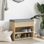 Banco zapatero madera de ingeniería roble Sonoma 62x32x50 cm en Bancos para recibidores y almacenamiento | Comprar online en For