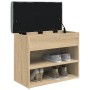 Banco zapatero madera de ingeniería roble Sonoma 62x32x50 cm en Bancos para recibidores y almacenamiento | Comprar online en For