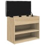 Banco zapatero madera de ingeniería roble Sonoma 62x32x50 cm en Bancos para recibidores y almacenamiento | Comprar online en For