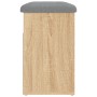 Banco zapatero madera de ingeniería roble Sonoma 62x32x50 cm en Bancos para recibidores y almacenamiento | Comprar online en For