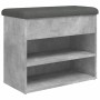Banco zapatero madera de ingeniería gris hormigón 62x32x50 cm en Bancos para recibidores y almacenamiento | Comprar online en Fo