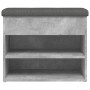 Banco zapatero madera de ingeniería gris hormigón 62x32x50 cm en Bancos para recibidores y almacenamiento | Comprar online en Fo