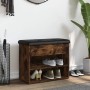 Banco zapatero madera de ingeniería roble ahumado 62x32x50 cm en Bancos para recibidores y almacenamiento | Comprar online en Fo