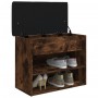 Banco zapatero madera de ingeniería roble ahumado 62x32x50 cm en Bancos para recibidores y almacenamiento | Comprar online en Fo