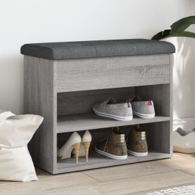 Banco zapatero madera de ingeniería gris Sonoma 62x32x50 cm en Bancos para recibidores y almacenamiento | Comprar online en Foru