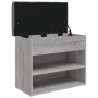 Banco zapatero madera de ingeniería gris Sonoma 62x32x50 cm en Bancos para recibidores y almacenamiento | Comprar online en Foru