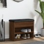 Banco zapatero madera de ingeniería marrón roble 62x32x50 cm en Bancos para recibidores y almacenamiento | Comprar online en For