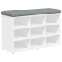 Banco zapatero blanco 82x32x50 cm madera de ingeniería en Bancos para recibidores y almacenamiento | Comprar online en Foru.es
