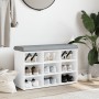 Banco zapatero blanco 82x32x50 cm madera de ingeniería en Bancos para recibidores y almacenamiento | Comprar online en Foru.es