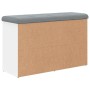 Banco zapatero blanco 82x32x50 cm madera de ingeniería en Bancos para recibidores y almacenamiento | Comprar online en Foru.es