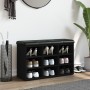 Banco zapatero madera de ingeniería negro 82x32x50 cm en Bancos para recibidores y almacenamiento | Comprar online en Foru.es