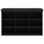 Banco zapatero madera de ingeniería negro 82x32x50 cm en Bancos para recibidores y almacenamiento | Comprar online en Foru.es