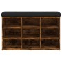 Banco zapatero madera de ingeniería roble ahumado 82x32x50 cm en Bancos para recibidores y almacenamiento | Comprar online en Fo