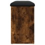 Banco zapatero madera de ingeniería roble ahumado 82x32x50 cm en Bancos para recibidores y almacenamiento | Comprar online en Fo