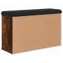 Banco zapatero madera de ingeniería roble ahumado 82x32x50 cm en Bancos para recibidores y almacenamiento | Comprar online en Fo