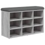 Banco zapatero madera de ingeniería gris Sonoma 82x32x50 cm en Bancos para recibidores y almacenamiento | Comprar online en Foru