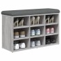 Banco zapatero madera de ingeniería gris Sonoma 82x32x50 cm en Bancos para recibidores y almacenamiento | Comprar online en Foru
