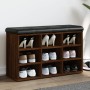 Banco zapatero madera de ingeniería marrón roble 82x32x50 cm en Bancos para recibidores y almacenamiento | Comprar online en For