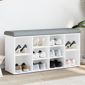 Banco zapatero blanco 102x32x50 cm madera de ingeniería en Bancos para recibidores y almacenamiento | Comprar online en Foru.es