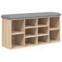 Banco zapatero madera de ingeniería roble Sonoma 102x32x50 cm en Bancos para recibidores y almacenamiento | Comprar online en Fo