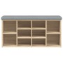 Banco zapatero madera de ingeniería roble Sonoma 102x32x50 cm en Bancos para recibidores y almacenamiento | Comprar online en Fo