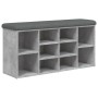 Banco zapatero madera de ingeniería gris hormigón 102x32x50 cm en Bancos para recibidores y almacenamiento | Comprar online en F