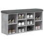 Banco zapatero madera de ingeniería gris hormigón 102x32x50 cm en Bancos para recibidores y almacenamiento | Comprar online en F