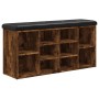 Banco zapatero madera de ingeniería roble ahumado 102x32x50 cm en Bancos para recibidores y almacenamiento | Comprar online en F