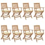 Sillas de jardín plegables 8 uds y cojines madera maciza acacia en Sillas de jardín | Comprar online en Foru.es